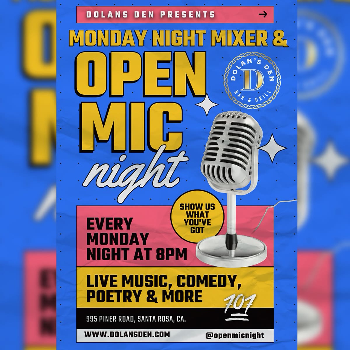 Dolan's Den Open Mic Night flyer